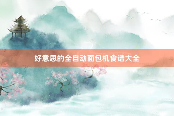 好意思的全自动面包机食谱大全